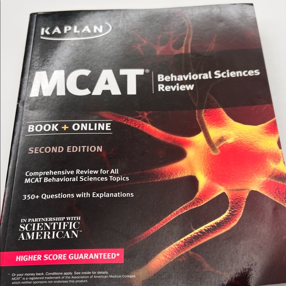 Kaplan MCAT Behavorial Science Review Book + Online Test Prep Second Edition
